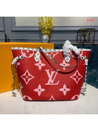 Knockoff Louis Vuitton Monogram Canvas Original Leather NEVERFULL MM M44567 Red HY14152yK94