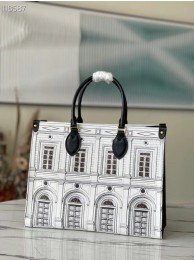 Knockoff Louis Vuitton ONTHEGO MM M59264 Black and White HY25459eF76