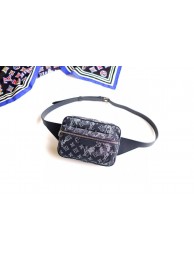 Knockoff Louis Vuitton SAC OUTDOOR Denim Waist Bag M57281 Black HY21767yN38