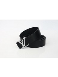 Louis Vuitton Black Leather Belt LV2060 HY21562Ym74