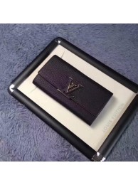 Louis Vuitton Calfskin Leather CAPUCINES WALLET M61249 Black HY7884MB38