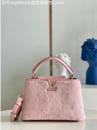 Louis Vuitton CAPUCINES BB M48865 pink Mink hair HY11076ED90