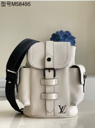 Louis Vuitton Christopher XS Backpack Taurillon Leather M58495 White HY5397dX32