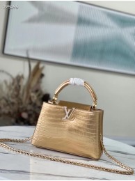 Louis Vuitton crocodile skin CAPUCINES BB M48865 gold HY10422Yr55