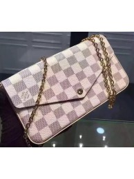 Louis Vuitton Damier Azur Canvas FELICIE CHAIN WALLET N61276 HY11177Is53