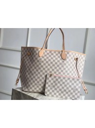 Louis Vuitton Damier Azur Original Leather Bolso NEVERFULL GM N41604 Pink HY24260nU55