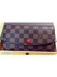 Louis Vuitton Damier Ebene Canvas Emilie Wallet Rouge M60136 Red HY26800lU52