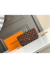 Louis Vuitton Damier Ebene Canvas Original Leather Pochette Bag N63032 Red HY15383PC54