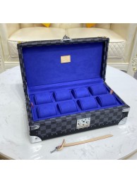 Louis Vuitton Damier Graphite canvas 8 WATCH CASE M47641 blue HY6663AM45