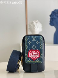 Louis Vuitton FLAP DOUBLE PHONE POUCH M81060 Blue HY2026Qu69