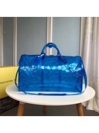 Louis Vuitton KEEPALL 50 Travel Bag with shoulder straps M53271 blue HY18501NP24