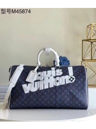 Louis Vuitton KEEPALL BANDOULIERE 55 M45874 Blue HY980Ag46