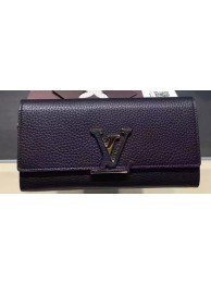 Louis Vuitton Litchi Leather LOUISE WALLET M60766 Black HY25254Ea63