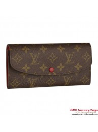 Louis Vuitton M60136 Monogram Canvas Emilie Wallet Rouge HY12463PC54
