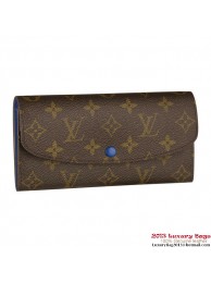 Louis Vuitton M60138 Monogram Canvas Emilie Wallet Bleu HY21564nQ90