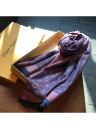 Louis Vuitton MONACO SQUARE Monogram flower pattern silk M71151 blue HY26692Dq89