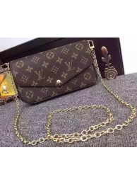 Louis Vuitton Monogram Canvas Felicie Chain Wallet M61276 Black HY7910hT91