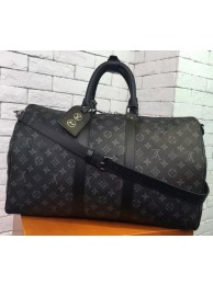 Louis Vuitton Monogram Eclipse Canvas KEEPALL 45 BANDOULIERE N40569 HY1219fj51