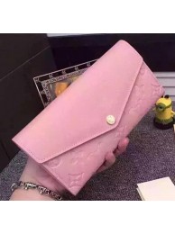 Louis Vuitton Monogram Empreinte SARAH WALLET M61182 Pink HY8443hi67