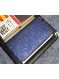 Louis Vuitton Monogram Empreinte ZIPPY WALLET M60571 Blue HY19255nB26
