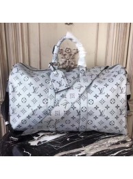 Louis Vuitton Monogram Macassar Canvas Keepall 45CM Strap M43817 Silver HY17811rf34