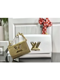 Louis vuitton original epi leather TWIST MM M50280 white&gold HY425fJ40