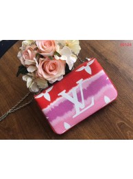 Louis vuitton original ESCALE POCHETTE DOUBLE ZIP clutch bag M69124 red HY18600Mn81
