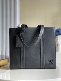 Louis Vuitton Original Leather Aerogram Tote Bag M57308 Black HY4081VF54