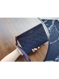 Louis Vuitton Original Monogram Empreinte Clutch bag MELANIE M68705 Navy blue HY16968qB82