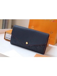 Louis Vuitton Original Monogram Empreinte Wallet M61182 Navy Blue HY1142Dq89