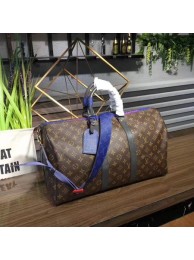 Louis Vuitton Original Monogram Macassar Canvas Keepall 45CM Strap 43858 HY417jo45