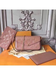 Louis Vuitton Original Monogram Vernis POCHETTE FELICIE 61276 pink HY9660nU55
