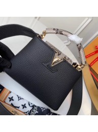 Louis vuitton original taurillon leather Capucines Mini N95509 black HY20641Qu69