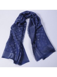 Louis Vuitton Scarves Cotton WJLV092 Dark Blue&Silver HY25309fj51
