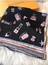 Louis Vuitton silk Scarf M71429 black HY2905Mn81