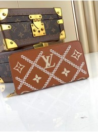 Louis Vuitton ZIPPY leather WALLET M81141 brown HY201Qu69