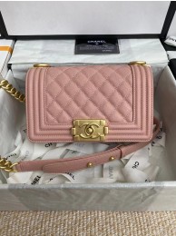 Luxury Boy Chanel Flap Shoulder Bag Leather A67085 pink HY8314Lv15