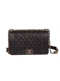 Luxury Boy Chanel Flap Shoulder Bags Black Cannage Pattern Leather A67086 Silver HY961UV86