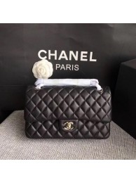 Luxury Chanel 2.55 Series Flap Bags Black Original Deerskin A1112 Silver HY21454Lv15