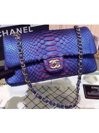 Luxury Chanel 2.55 Series Flap Bags Blue Original Python Leather A1112SA Gold HY19211UV86