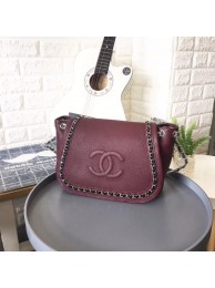 Luxury Chanel Calfskin & silver-Tone Metal 94008 Wine HY21571Px24