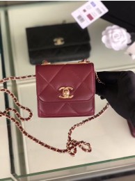 Luxury Chanel flap bag Lambskin & Gold-Tone Metal 3797 Purplish HY1524kp43