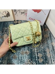 Luxury Chanel Flap Lambskin Shoulder Bag 1115 light green HY10256Px24