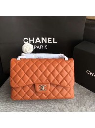 Luxury Chanel Flap Shoulder Bags Orange Original Lambskin Leather CF1113 Silver HY25051UV86