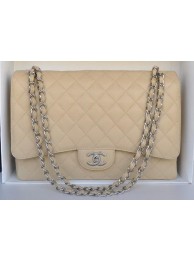 Luxury Chanel Maxi Classic Bag A36098 Apricot Cannage Pattern Silver HY17219kp43
