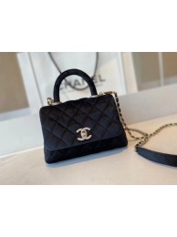 Luxury Chanel mini flap bag with top handle AS2215 black HY7364kp43