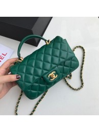 Luxury CHANEL mini flap bag with top handle AS2431 green HY23761Px24