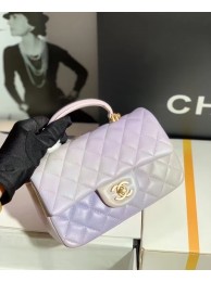 Luxury CHANEL mini flap bag with top handle AS2431 rainbow HY284Lv15