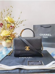 Luxury Chanel small tote bag Sheepskin & Gold-Tone Metal AS2059 black HY6489Lv15