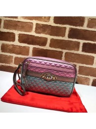 Luxury Gucci Calfskin Leather Clutch bag 447632 Pink&Gold&Green HY15001Px24